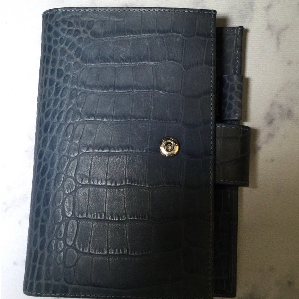 Gillio Blue/ silver rings Croco Blue Mat printed calf leather A6